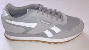 Reebok CL Harman Run Mens Size 8.5 Gray White Leather Gum Sole Running DV4881 - Picture 1 of 11