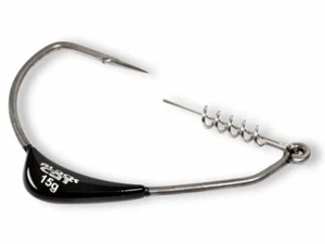 Black Cat Mega-Offset-Hook DG coating #12/0 1pc Hameçon Silure Barbed - Photo 1/3