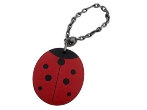 HERMES Charm Ladybug Leather Red Chain With Box Used - Picture 1 of 7
