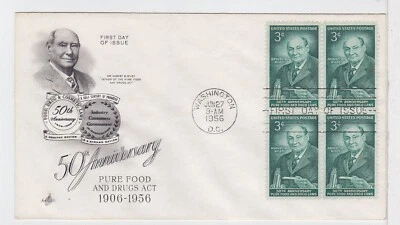 TurtlesTradingPost - FDA 50th Anniversary #1080- 1956 FDC Artcraft- Block of 4 - Image 1 of 2