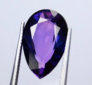 "Zertifizierter 9,80 ct Ceylon lila-blauer Saphir - loser Edelstein im Birnenschliff" - Bild 1 von 9