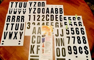 219 Of The 3” Vinyl LETTERS & SYMBOLS A-Z Black on White Self Adhesive Stickers - Foto 1 di 6