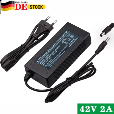 MARKENLOS Ladegerät Netzteil 42V 2A DC für E-Bike Pedelec Roller 36V Li-Ion Akku Eu Plug.
