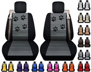 Front set car seat covers Fits GMC Yukon 2000-2006 with INT SB Paw Prints design - Picture 1 of 15