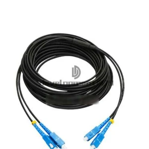 Schwarz Armored Glasfaser Kabel Sc-Sc UPC Sm 9/125 Duplex Faseroptik Patch 100M - Afbeelding 1 van 5