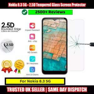Nokia 8.3 5G - 2.5D Tempered Glass Protector Protective and Durable - Picture 1 of 12