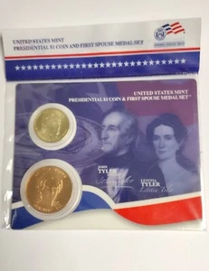 2009 John Tyler and First Spouse Presidential $1 Coin and Medal Set XO3 - Bild 1 von 2