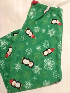 Juniors Christmas Green Penguin Print Pajama Pant NWT Polyester Sleepwear XXL - Picture 1 of 3