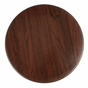 Mesa redonda pretaladrada Bolero madera marrón oscuro muebles de comedor cafetería bar - Imagen 1 de 4