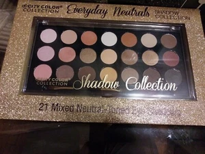 City Color Shadow Collection Eyeshadow Palette Neutrals 21 Colors Pigmented - Picture 1 of 5