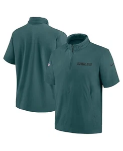 NWT Nike Philadelphia Eagles 2024 Sideline Coach Short Sleeve Half-Zip Hoodie S - Picture 1 of 10
