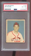 1949 Bowman #190 Jim Hearn PSA 6 Graded Baseball Card MLB St. Louis Cardinals