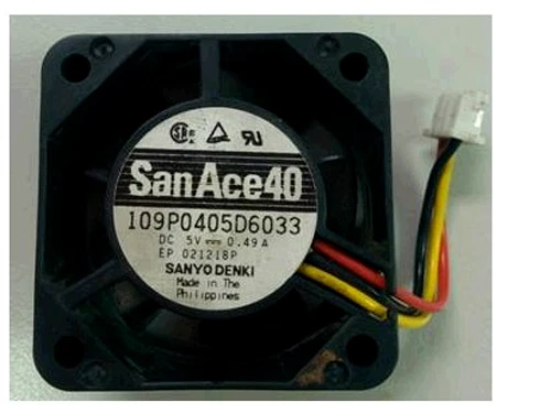 SANACE40 109P0405D6033 4015 5V 0.49A 3-Wire 4CM Dual Ball Cooling Fan - Image 1 of 1
