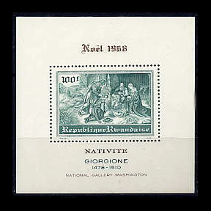 Rwanda, Sc #280, MNH, 1968, S/S, Christmas, Adoration of the Child. - Image 1 of 1