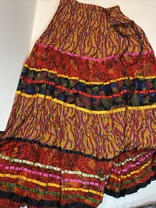 Marsh Landing Peasant/Boho Style Skirt, Red Multi-Color, Large 38in - Picture 1 of 5