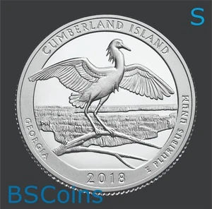 2018 S ATB Qtrs Cumberland Island Natl Seashore, GA - BU ONE Coin - Ship TODAY!! - Bild 1 von 2