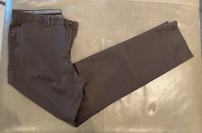 Ermenegildo Zegna хлопок Chino брюки темно-коричневый серый Slim Fit 50 33 34 x 32 $385 - Изображение 1 из 4