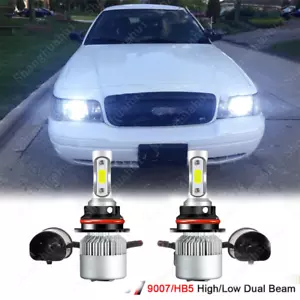 For Ford Crown Victoria 1999-2011 2pc 9007 LED Headlight High/Low Beam Bulbs Kit - Picture 1 of 12