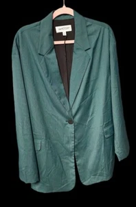 Prologue women’s size XL blazer teal black micro-check new - Picture 1 of 5
