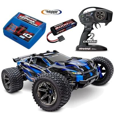 TRAXXAS TRX67097-4BLUE Rustler 4x4 Ultimate + 1x 2S 5000 mAh Akku und ID Lader - Bild 1 von 4
