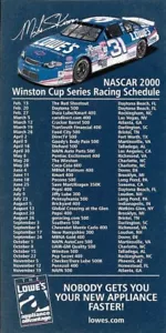 NASCAR 2000 Winston Cup Serie Rennplan Kühlschrankmagnet Mike Skinner - Bild 1 von 5