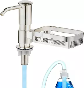 Dispensador de jabón líquido para fregadero de cocina, bomba de acero inoxidable - Imagen 1 de 12