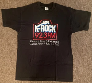 Vintage 90s K-Rock 92.3 FM Howard Stern Show Promo T-Shirt LARGE Rock & Roll - Picture 1 of 5