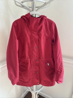Chaqueta impermeable Hunter para mujer resistente al viento y al agua 100 % algodón rojo con capucha, S Foto 1 de 4
