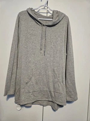 Livi Active Gray Super Soft Hoodie with Front Pocket- Size 22/24 - Image 1 of 4