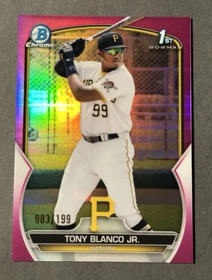 2023 Bowman Chrome Prospects Tony Blanco Jr. #BCP-134 Fuchsia Refractor /199 - Image 1 of 2