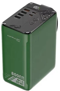 80000mah Powerbank mit großer Kapazität, olivgrün, ideal für das Leben im Freien, Angeln - Bild 1 von 6