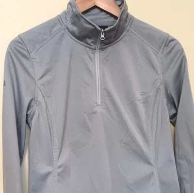 North Face女式1/4拉链套衫尺寸 中号灰色跑步瑜伽锻炼 — 第 1/4 张图片