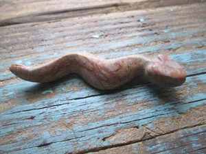 Vintage Indianer Zuni Fetisch geschnitzte Steinschlange 3 Zoll signiert vom Künstler - Bild 1 von 13