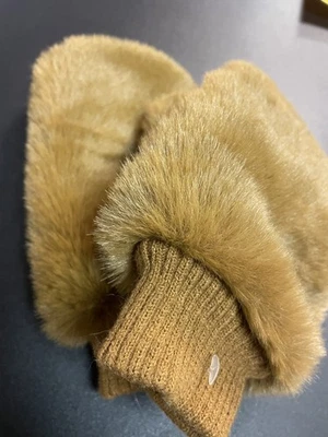 Luvas femininas Anthropologie de pele sintética marrom tamanho único - Imagem 1 de 3