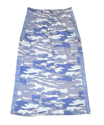 Maxi Falda Camuflada Talla 8 Azul Utilidad Bolsillos Carga Y2K Ropa de Calle Militar Urbana Foto 1 de 4