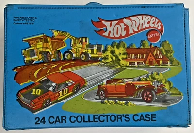 1980 Hot Wheels Vinyl Collectors Case Holds 24 Cars White Trays - Image 1 of 4