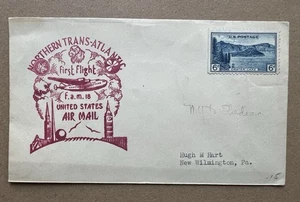 1939 FAM-18 First Flight Cover Trans-Atlantic Airmail NY-Shediac Canada - Bild 1 von 5