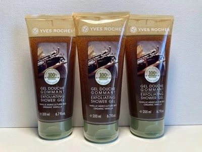 Yves Rocher Set x3 Exfoliante Gel de Ducha Exfoliante Vainilla Orgánico 6.7oz Sellado Foto 1 de 3