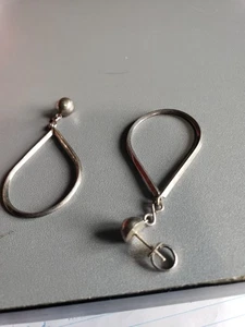 Silber Träne Tropfen Ohrstecker, Maße 1 1/2" - Bild 1 von 2