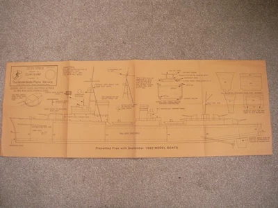Model Boat Plans of the Zerstorer a scale WW2 Destroyer model 31" LOA — 第 1/2 张图片