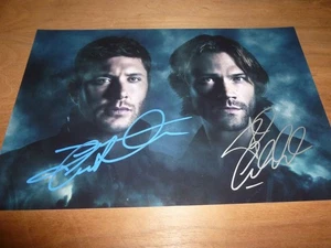 JENSEN ACKLES & JARED PADALECKI signed 12X8 photo SUPERNATURAL + COA - Picture 1 of 2