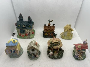 Lot of 7 Vintage Ceramic Easter Village House Spring Bunny - Picture 1 of 5