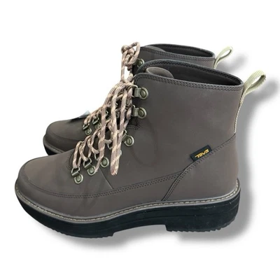 Botas femininas Teva Midform impermeáveis com cadarço couro marrom reconstituído tamanho 10 - Imagem 1 de 4