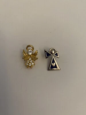 Angel Lapel Pins (2) Rhinestones P6 - Image 1 of 4