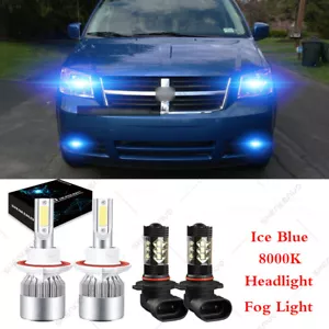 For Dodge Grand Caravan 2008-2010 8000K LED Headlight Hi/Lo + Fog Bulbs Kit 4x - Picture 1 of 11
