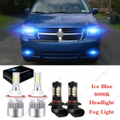 For Dodge Grand Caravan 2008-2010 8000K LED Headlight Hi/Lo + Fog Bulbs Kit 4x - Image 1 of 4