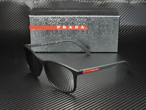 PRADA LINEA ROSSA PS 01TS DG02B0 Black Rubber Lt Grey Silver Men's Sunglasses