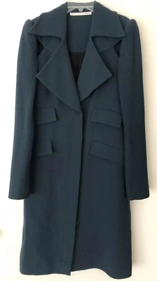 KIT SAUCE ABRIGO LANA CREPÉ RECORTADO VERDE BOTELLA - Talla 6 (ajuste 8) - NUEVO sin etiqueta Foto 1 de 4