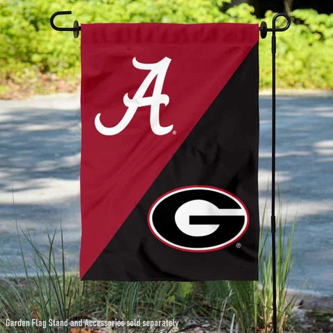 Alabama Crimson Tide vs Georgia Bulldogs House Divided Garden Flag Yard Flag Cover