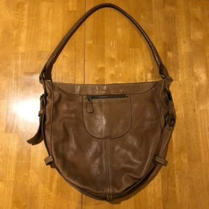 100% Authentic Vintage ROOTS Brown Leather Tote Bag Made in Canada Handbag Bag - Picture 1 of 11